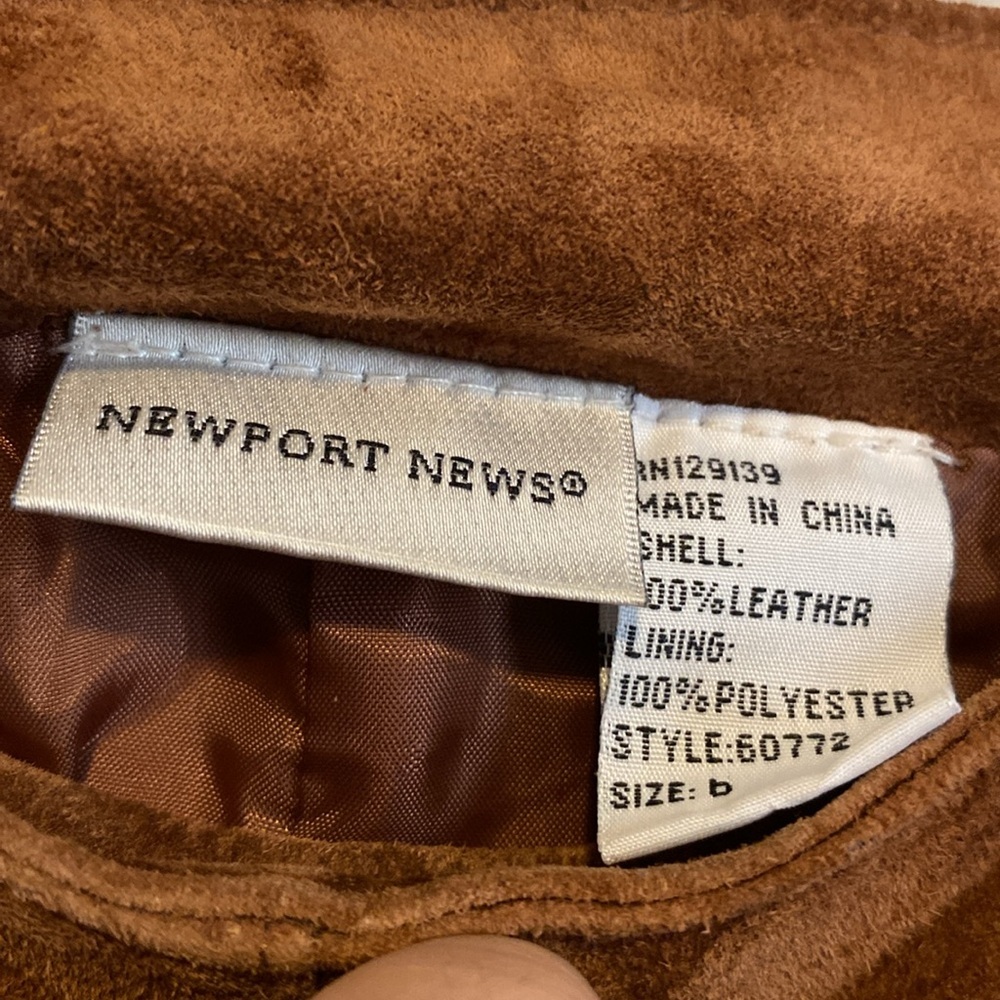 Vintage Newport News Brown Pencil Leather Mini Skirt - Picture 5 of 5